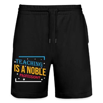 Teaching is a Noble Profession? - Stanley/Stella Trainer Unisex Organic Jogging Shorts - black - Front - Nik (191cm) & Marisol (170cm)