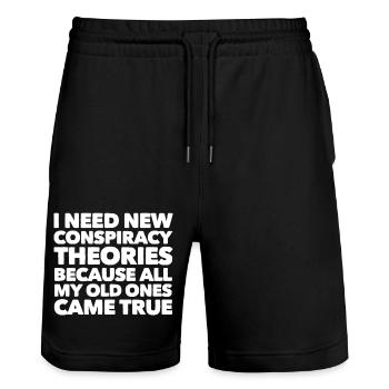 Truther - Stanley/Stella Trainer Unisex Organic Jogging Shorts - black - Front - Nik (191cm) & Marisol (170cm)