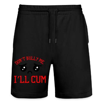 Ne m’intimide pas, je viendrai - Short de jogging bio TRAINER Stanley/Stella unisexe - noir - Devant - Nik (191cm) & Marisol (170cm)
