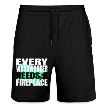 jokes badge present idea tools - Stanley/Stella Unisex Bio Joggingshorts Trainer  - Schwarz - Vorne - Nik (191cm) & Marisol (170cm)