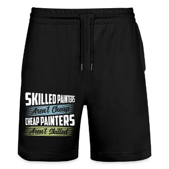 Skilled Painters Aren't Cheap Job Profession - Stanley/Stella Unisex Bio Joggingshorts Trainer  - Schwarz - Vorne - Nik (191cm) & Marisol (170cm)