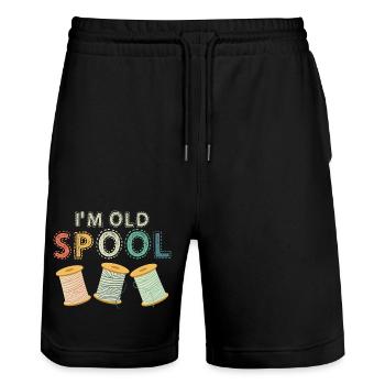 Je suis vieux Spool Machine à coudre Crafting - Short de jogging bio TRAINER Stanley/Stella unisexe - noir - Devant - Nik (191cm) & Marisol (170cm)