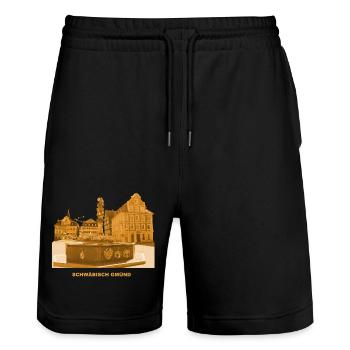 Schwäbisch Gmünd Rathaus Marienbrunnen Baden-Württ - Short de jogging bio TRAINER Stanley/Stella unisexe - noir - Devant - Nik (191cm) & Marisol (170cm)