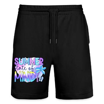 Summer surf croatia beach paradise party vibes Usa - Stanley/Stella Trainer Unisex Organic Jogging Shorts - black - Front - Nik (191cm) & Marisol (170cm)