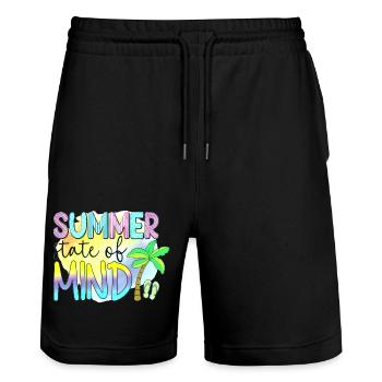 Summer surf croatia beach paradise party vibes Usa - Stanley/Stella Trainer Unisex Organic Jogging Shorts - black - Front - Nik (191cm) & Marisol (170cm)