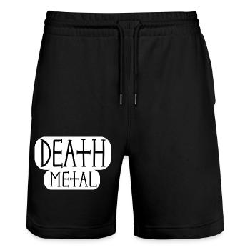 Death metal noir sur blanc - Short de jogging bio TRAINER Stanley/Stella unisexe - noir - Devant - Nik (191cm) & Marisol (170cm)