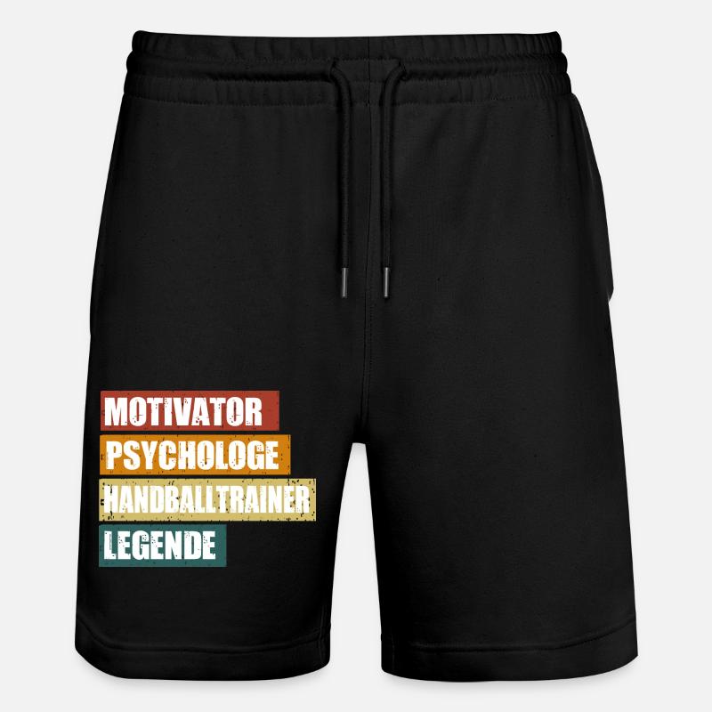 Handballtrainer Spruch - Stanley/Stella Unisex Bio Joggingshorts Trainer  - Schwarz
