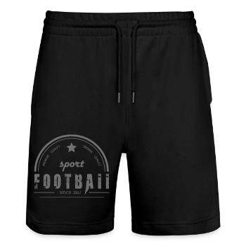 Ballsport - Stanley/Stella Unisex Bio Joggingshorts Trainer  - Schwarz - Vorne - Nik (191cm) & Marisol (170cm)