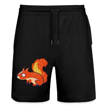 Wildtiere - Stanley/Stella Unisex Bio Joggingshorts Trainer  - Schwarz - Vorne - Nik (191cm) & Marisol (170cm)