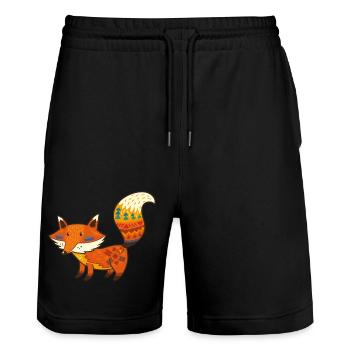 Wildtiere - Stanley/Stella Unisex Bio Joggingshorts Trainer  - Schwarz - Vorne - Nik (191cm) & Marisol (170cm)