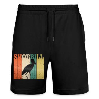 Shoebill Bird Ornithologist Forest I Gift - Stanley/Stella Trainer Unisex Organic Jogging Shorts - black - Front - Nik (191cm) & Marisol (170cm)