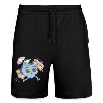 Sommer - Stanley/Stella Unisex Bio Joggingshorts Trainer  - Schwarz - Vorne - Nik (191cm) & Marisol (170cm)