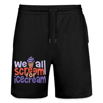Sommer - Stanley/Stella Unisex Bio Joggingshorts Trainer  - Schwarz - Vorne - Nik (191cm) & Marisol (170cm)