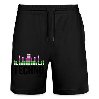 Musique techno - Short de jogging bio TRAINER Stanley/Stella unisexe - noir - Devant - Nik (191cm) & Marisol (170cm)