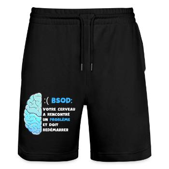 Votre cerveau a rencontré un problème. BSOD - Short de jogging bio TRAINER Stanley/Stella unisexe - noir - Devant - Nik (191cm) & Marisol (170cm)