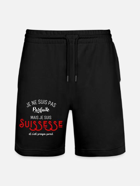 Pas parfaite mais suissesse - Short de jogging bio TRAINER Stanley/Stella unisexe - noir