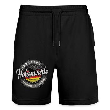 Original Germany Thüringen Hohenwarte - Stanley/Stella Unisex Bio Joggingshorts Trainer  - Schwarz - Vorne - Nik (191cm) & Marisol (170cm)