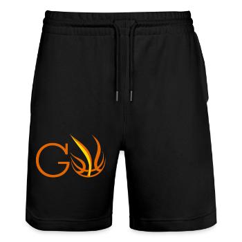 stylische Basketball Shirts, Hoodies,shorts,Caps.. - Stanley/Stella Unisex Bio Joggingshorts Trainer  - Schwarz - Vorne - Nik (191cm) & Marisol (170cm)