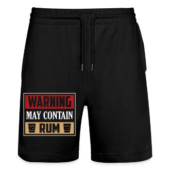 Warning May Contain Rum Alcohol Drinking - Stanley/Stella Unisex Bio Joggingshorts Trainer  - Schwarz - Vorne - Nik (191cm) & Marisol (170cm)