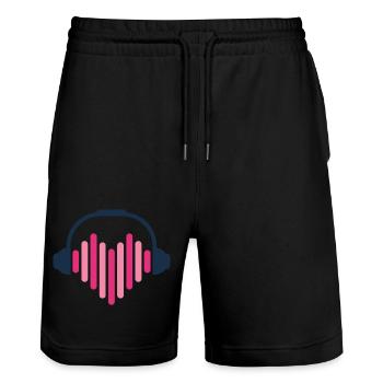 MUSIC - Stanley/Stella Trainer Unisex Organic Jogging Shorts - black - Front - Nik (191cm) & Marisol (170cm)
