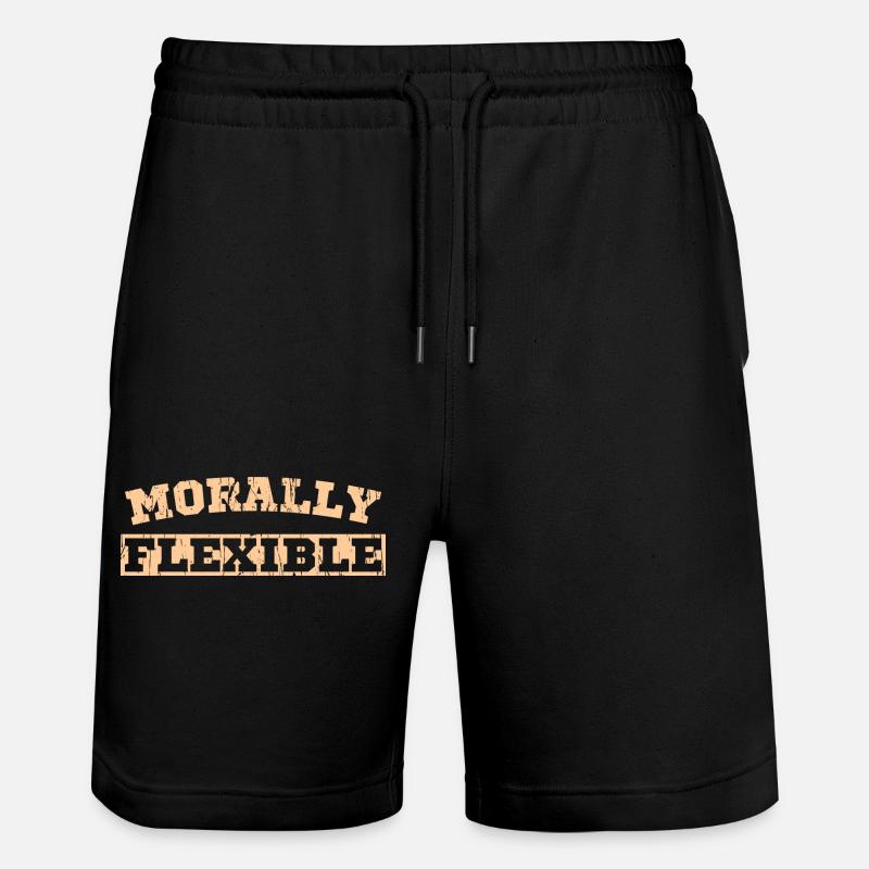 MORALLY FLEXIBLE - Stanley/Stella Trainer Unisex Organic Jogging Shorts - black