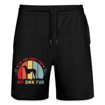 Azawakh Hundebesitzer Arabischer Windhund Tuareg Sloughi - Stanley/Stella Unisex Bio Joggingshorts Trainer  - Schwarz - Vorne - Nik (191cm) & Marisol (170cm)