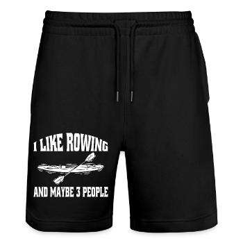 Rudersport Rudern Ruderverein Ruderer Ruderteam - Stanley/Stella Unisex Bio Joggingshorts Trainer  - Schwarz - Vorne - Nik (191cm) & Marisol (170cm)