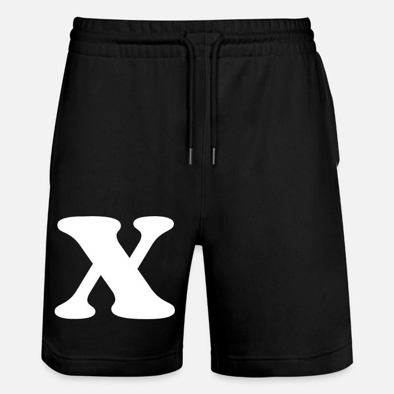 Letter x - Stanley/Stella Trainer Unisex Organic Jogging Shorts - black