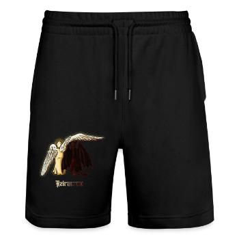 Aziracrow - Stanley/Stella Unisex Bio Joggingshorts Trainer  - Schwarz - Vorne - Nik (191cm) & Marisol (170cm)