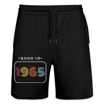 1965 - Stanley/Stella Unisex Bio Joggingshorts Trainer  - Schwarz - Vorne - Nik (191cm) & Marisol (170cm)