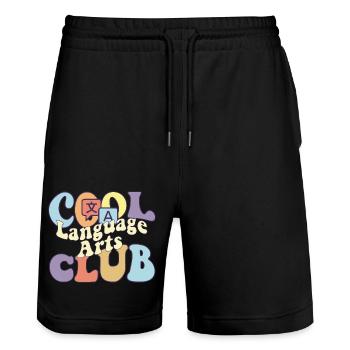 Cool Language Arts Club BA Language Arts Student - Stanley/Stella Trainer Unisex Organic Jogging Shorts - black - Front - Nik (191cm) & Marisol (170cm)