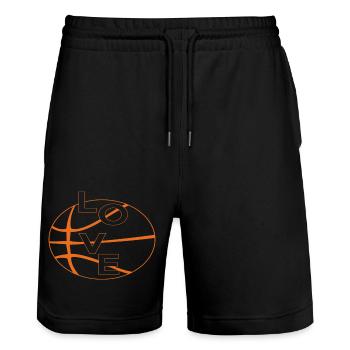 J’adore le basketball - Short de jogging bio TRAINER Stanley/Stella unisexe - noir - Devant - Nik (191cm) & Marisol (170cm)