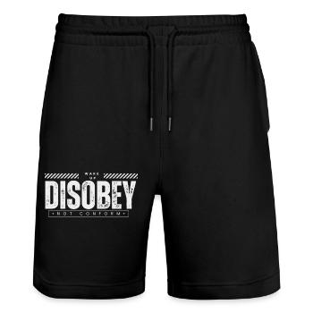 DÉSOBÉIR - ILS VIVENT - Short de jogging bio TRAINER Stanley/Stella unisexe - noir - Devant - Nik (191cm) & Marisol (170cm)