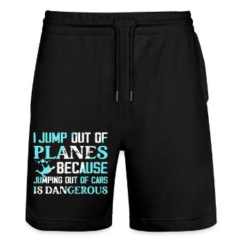 Je saute des avions parachutistes parachutistes - Short de jogging bio TRAINER Stanley/Stella unisexe - noir - Devant - Nik (191cm) & Marisol (170cm)