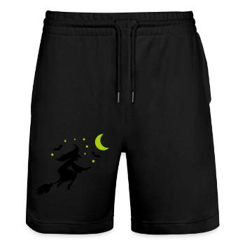 Silhouette de sorcière - Short de jogging bio TRAINER Stanley/Stella unisexe - noir - Devant - Nik (191cm) & Marisol (170cm)