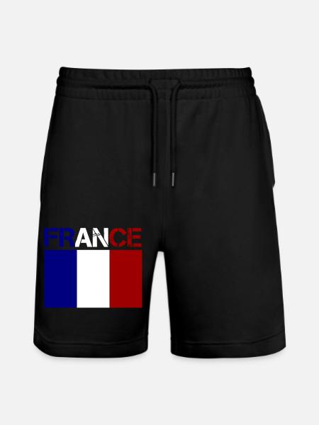france - Stanley/Stella Unisex Bio Joggingshorts Trainer  - Schwarz