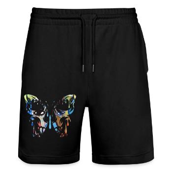 Tattoo Butterfly Nature Butterflies Cute Summer Cocoon - Stanley/Stella Trainer Unisex Organic Jogging Shorts - black - Front - Nik (191cm) & Marisol (170cm)