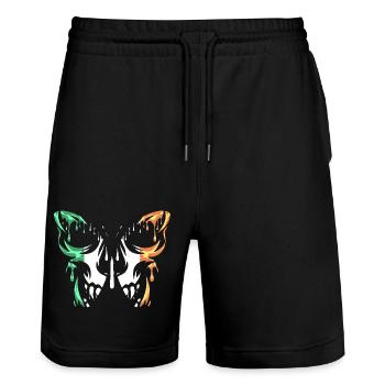 Flagge von Irland, Land, offizielle Staaten, Kontinent - Stanley/Stella Unisex Bio Joggingshorts Trainer  - Schwarz - Vorne - Nik (191cm) & Marisol (170cm)