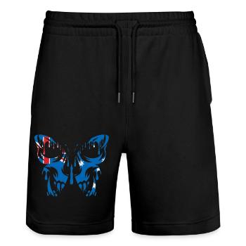 Flagge der offiziellen Bundesstaaten Australiens - Stanley/Stella Unisex Bio Joggingshorts Trainer  - Schwarz - Vorne - Nik (191cm) & Marisol (170cm)