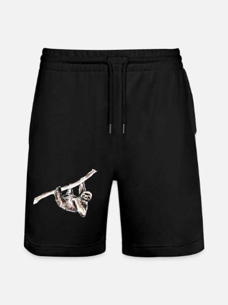 faultier - Stanley/Stella Unisex Bio Joggingshorts Trainer - Schwarz