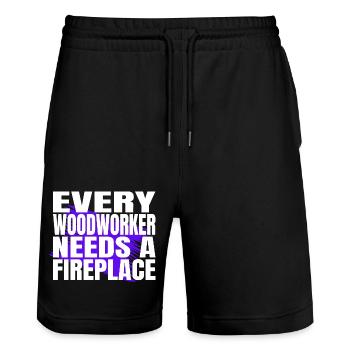 funshirt jackhammer dad funny quote - Stanley/Stella Unisex Bio Joggingshorts Trainer  - Schwarz - Vorne - Nik (191cm) & Marisol (170cm)