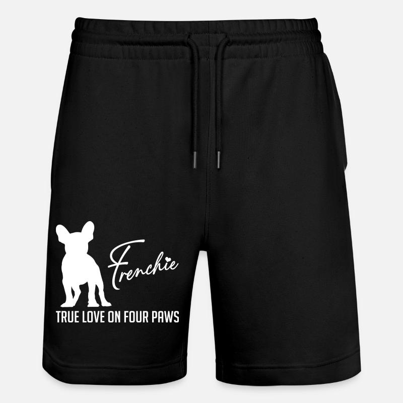 Frenchie amour sur quatre pattes - Short de jogging bio TRAINER Stanley/Stella unisexe - noir
