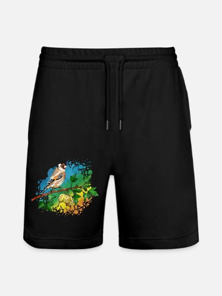 Bunter Vogel - Stanley/Stella Unisex Bio Joggingshorts Trainer  - Schwarz