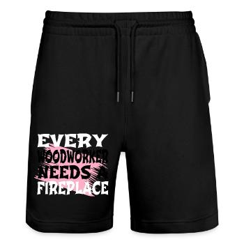 funny quote peace present family gift idea - Stanley/Stella Trainer Unisex Organic Jogging Shorts - black - Front - Nik (191cm) & Marisol (170cm)