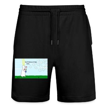 Hoffnungsstur sein. - Stanley/Stella Unisex Bio Joggingshorts Trainer  - Schwarz - Vorne - Nik (191cm) & Marisol (170cm)