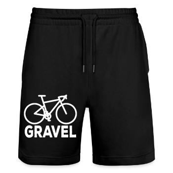 Vélo de gravier Cycliste de plein air Cycliste - Short de jogging bio TRAINER Stanley/Stella unisexe - noir - Devant - Nik (191cm) & Marisol (170cm)