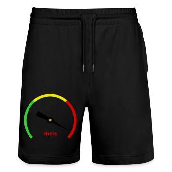 Stress-o-Meter - Stanley/Stella Unisex Bio Joggingshorts Trainer  - Schwarz - Vorne - Nik (191cm) & Marisol (170cm)