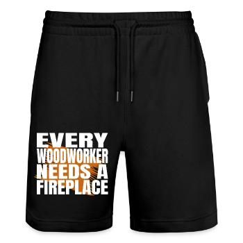 Citation ébéniste Sexy Charpentier T-shirts - Short de jogging bio TRAINER Stanley/Stella unisexe - noir - Devant - Nik (191cm) & Marisol (170cm)