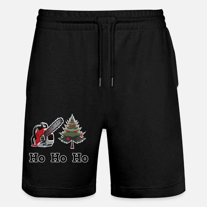 Weihnachtsbaum Kettensägentraum - Stanley/Stella Unisex Bio Joggingshorts Trainer  - Schwarz