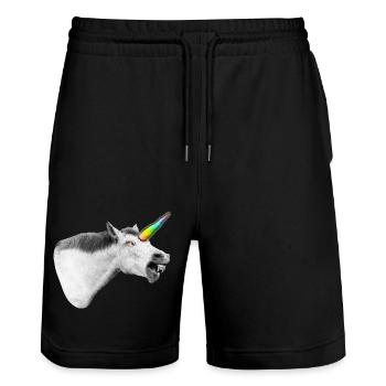 Le démon licorne qui sommeille en vous rugit - Short de jogging bio TRAINER Stanley/Stella unisexe - noir - Devant - Nik (191cm) & Marisol (170cm)